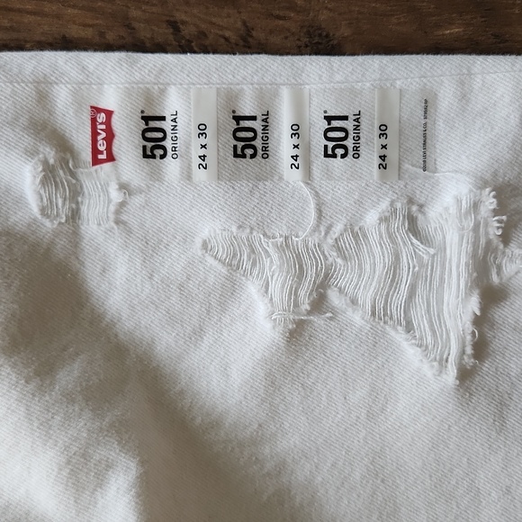 NWT Levi's 501 Straight Leg Original High Rise 24x30 Raw Hem - Picture 10 of 12